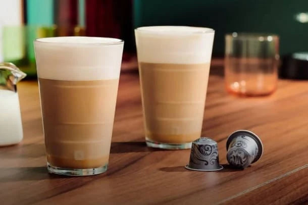 Nespresso Buenos Aires Lungo Coffee Capsules is a fragrant and balanced blend of washed Colombian Arabica that adds delicate fruit acidity and lightly fried Ugandan Robusta that adds malty cereals and sweet notes of popcorn to the mix - NESC-135-0296 Pie's Variety Store