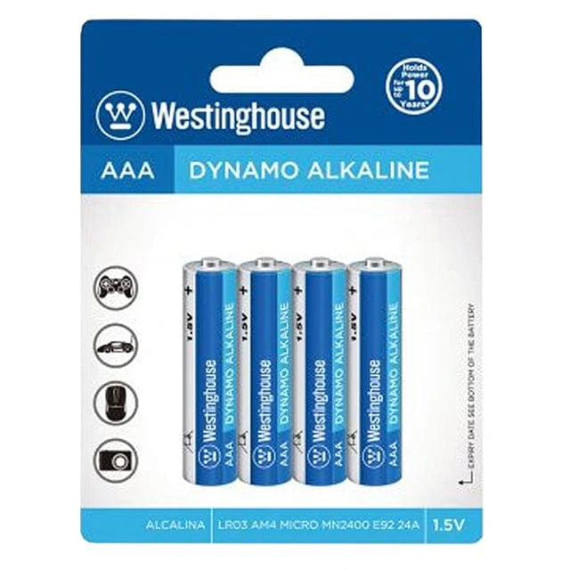 WESTINGHOUSE ALKALINE AAA BATTERY 4PK