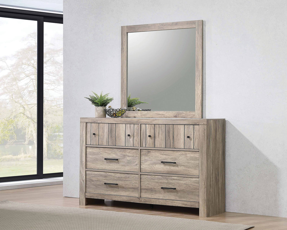 Adelaide Queen Wood Panel Bed Rustic Oak 4PC Set - SET4PC223101Q Pie's Variety Store