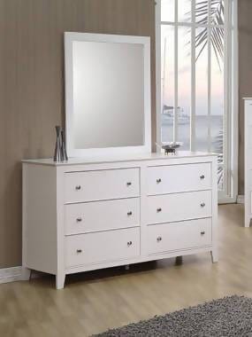 Selena Full Sleigh Platform Bed White 4PC Set - SET4PC400231F A-Z Store Nadia