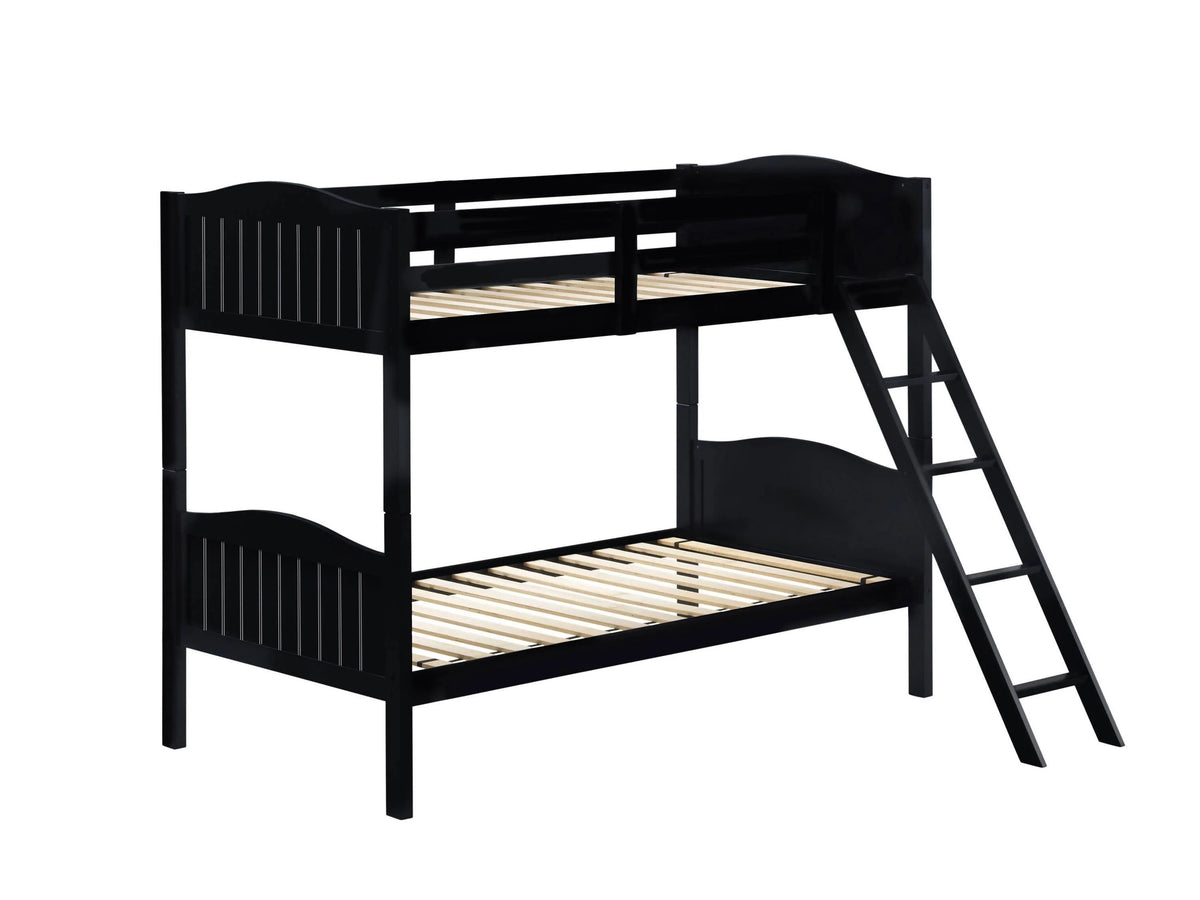 Littleton Twin/Twin Bunk Bed With Ladder Black - 405053BLK A-Z Store Nadia