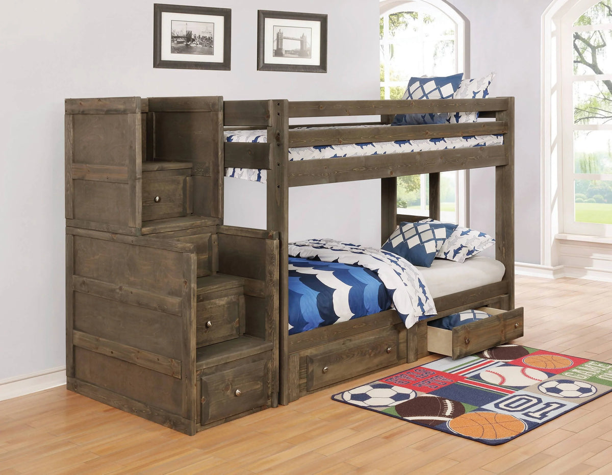 Wrangle Hill 4-Drawer Stairway Chest Gun Smoke - 400834 A-Z Store Nadia