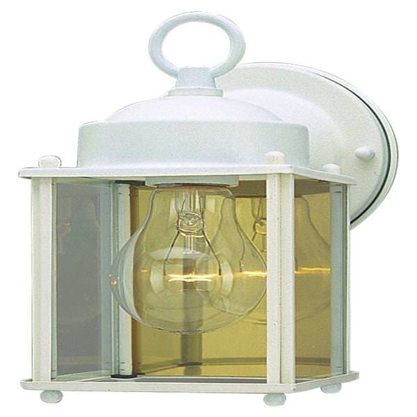 Westinghouse 1 Light Wall Lantern Light Fixture White Finish with Clear Glass Panels