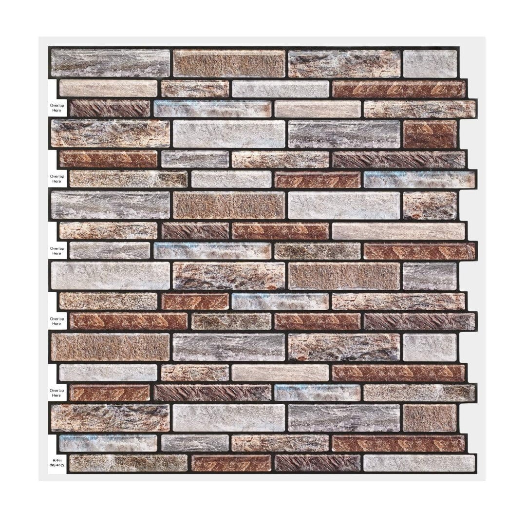 3D Mosaic Morcart Self Adhesive Tile Wall Sticker Backsplash - 12" x 12" DIY for Bathrooms