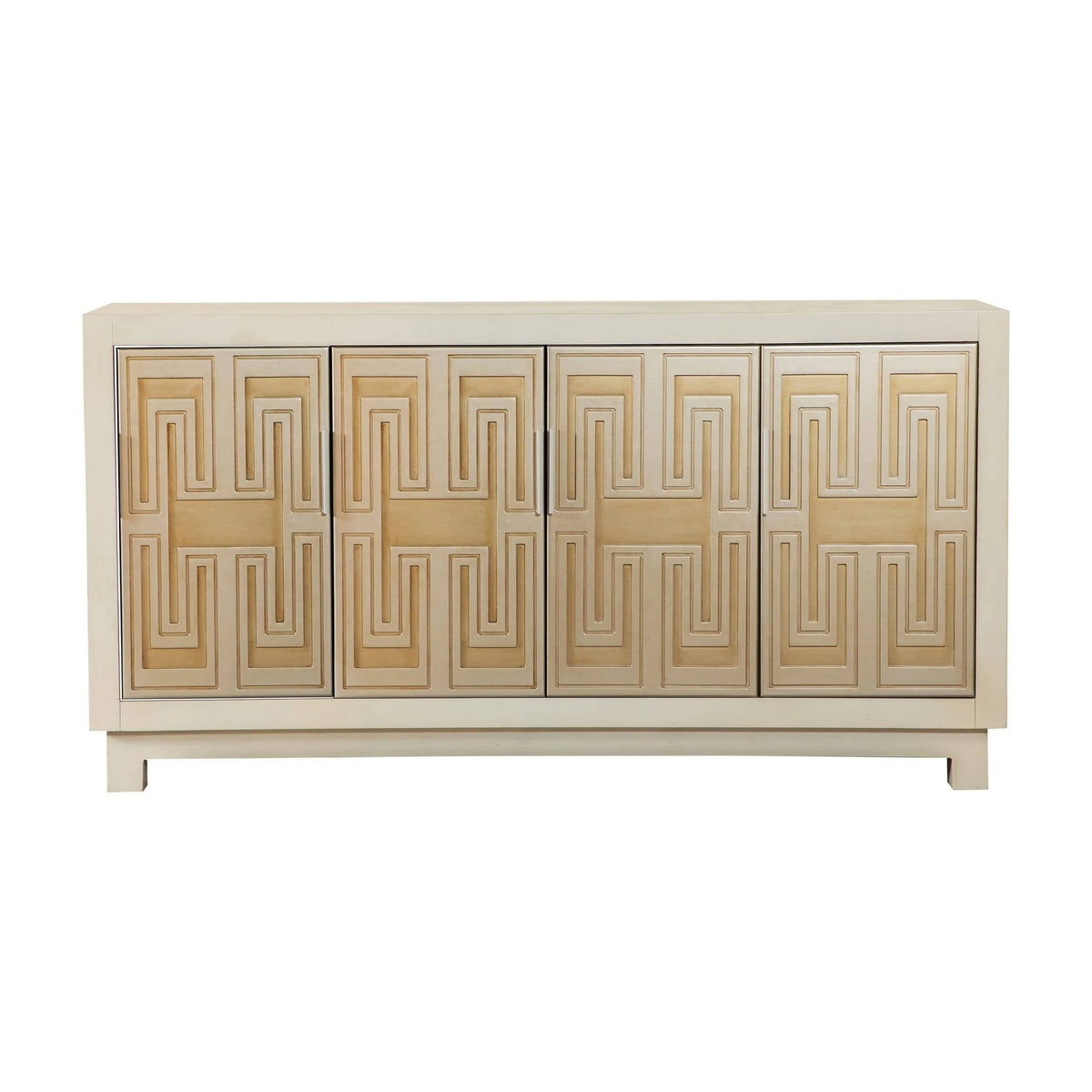 Rectangular 4-Door Accent Cabinet White And Gold - 953416 Pie's Variety Store