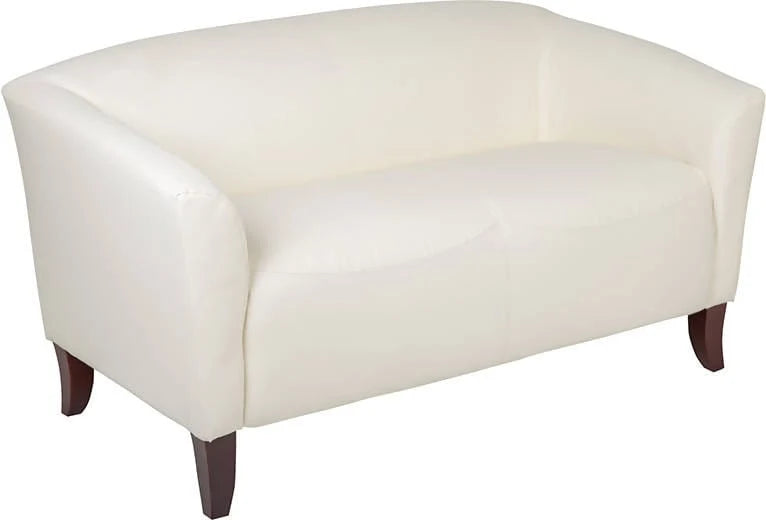 HERCULES Imperial Series Ivory LeatherSoft Loveseat - 111-2-WH-GG Pie's Variety Store