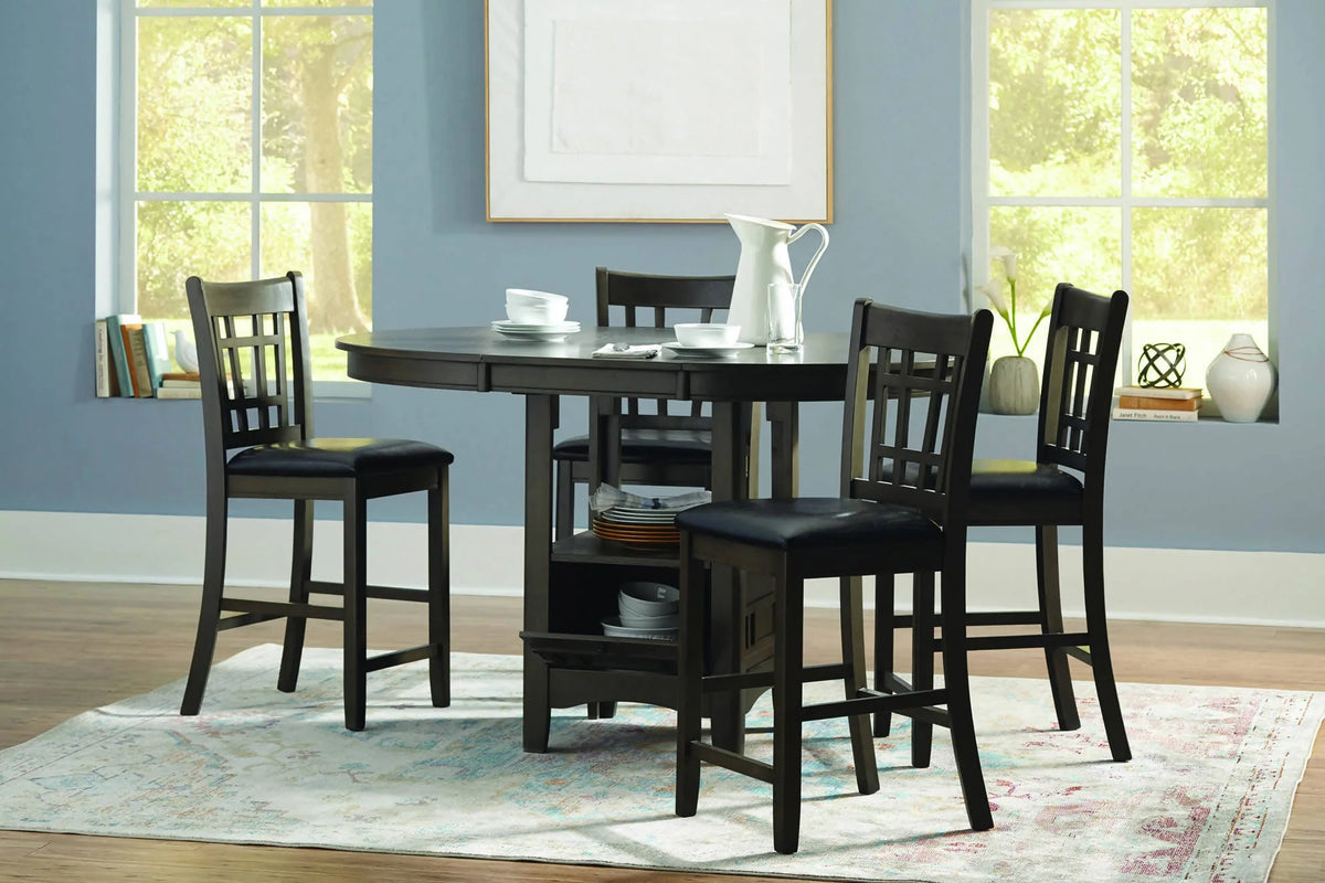 Lavon Upholstered Counter Height Stools Black And Medium Grey (Set Of 2) - 108219 Pie's Variety Store