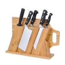 Hamilton Beach 6-Piece Stainless Steel Cutlery Set with Bamboo Block and Board - HDD601 Pie's Variety Store