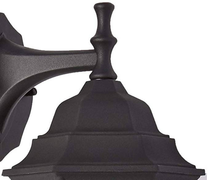 Textured Black Finish on Cast Aluminum with Clear Beveled Glass Panels Exterior Wall Lantern