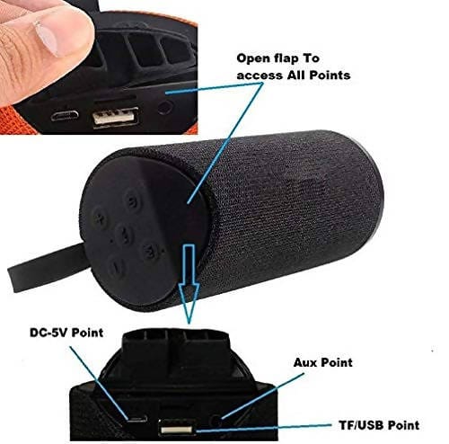 Jumpsy Ultra BASS Wireless Portable TC113 Bluetooth Speaker with FM | USB | AUX | SD Card | and Compatible All Smart Devices (Multi Colors) - TC113 Pie's Variety Store