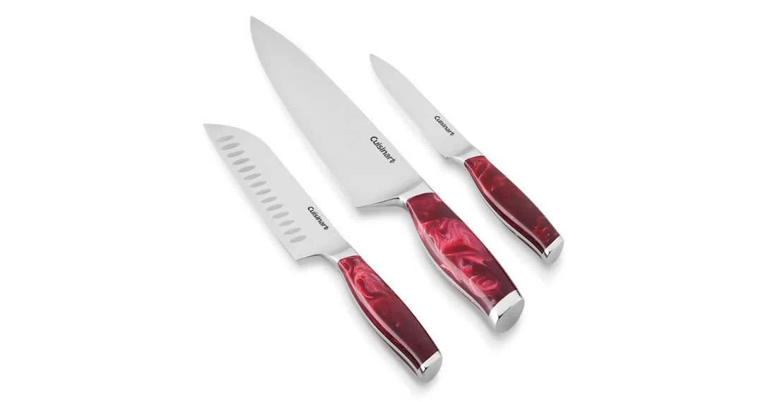 Cuisinart 15pc Red Marble Style Cutlery Block Set - CU-C77MB-15PR Elegant AccScents
