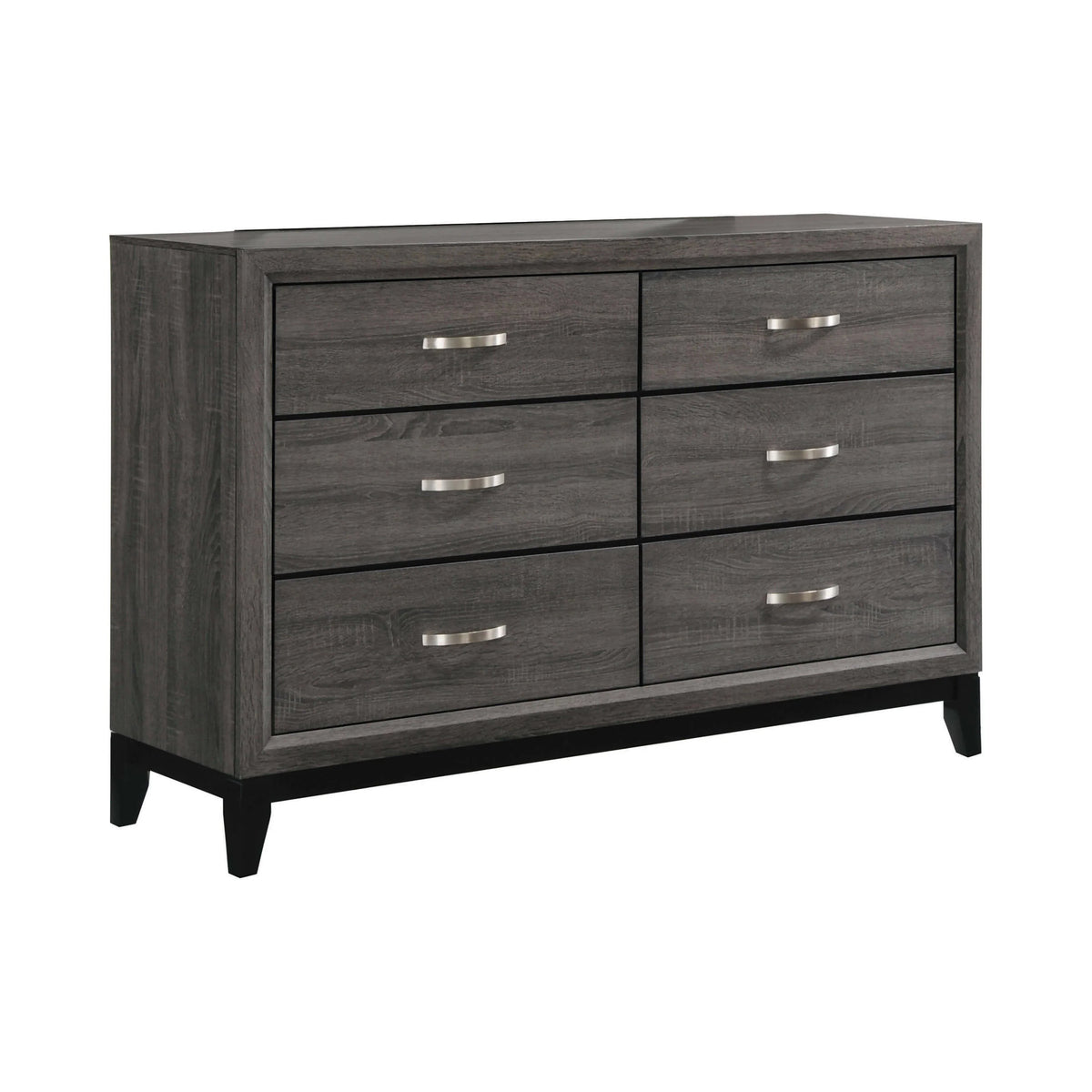 Watson Queen Bed Grey Oak And Black 4PC Set - SET4PC212421Q Pie's Variety Store