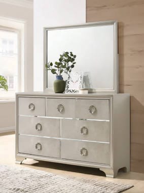 Salford Rectangular Mirror Metallic Sterling - 222724 Pie's Variety Store