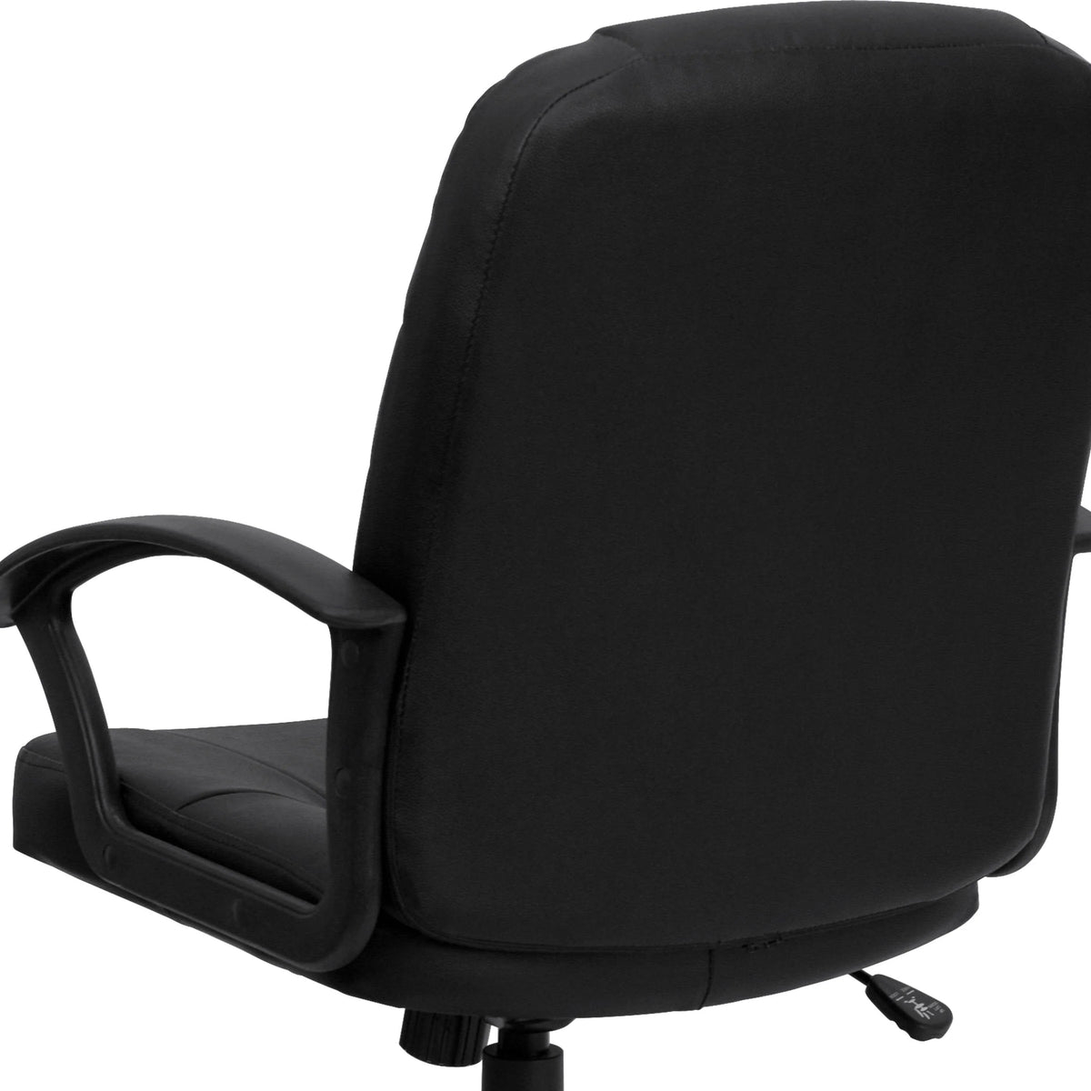 Mid-Back Black Leather Executive Swivel Office Chair with Rounded Back and Arms - BT-8075-BK-GG A-Z Store Nadia