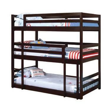 Sandler Twin Triple Bunk Bed Cappuccino - 400302 A-Z Store Nadia