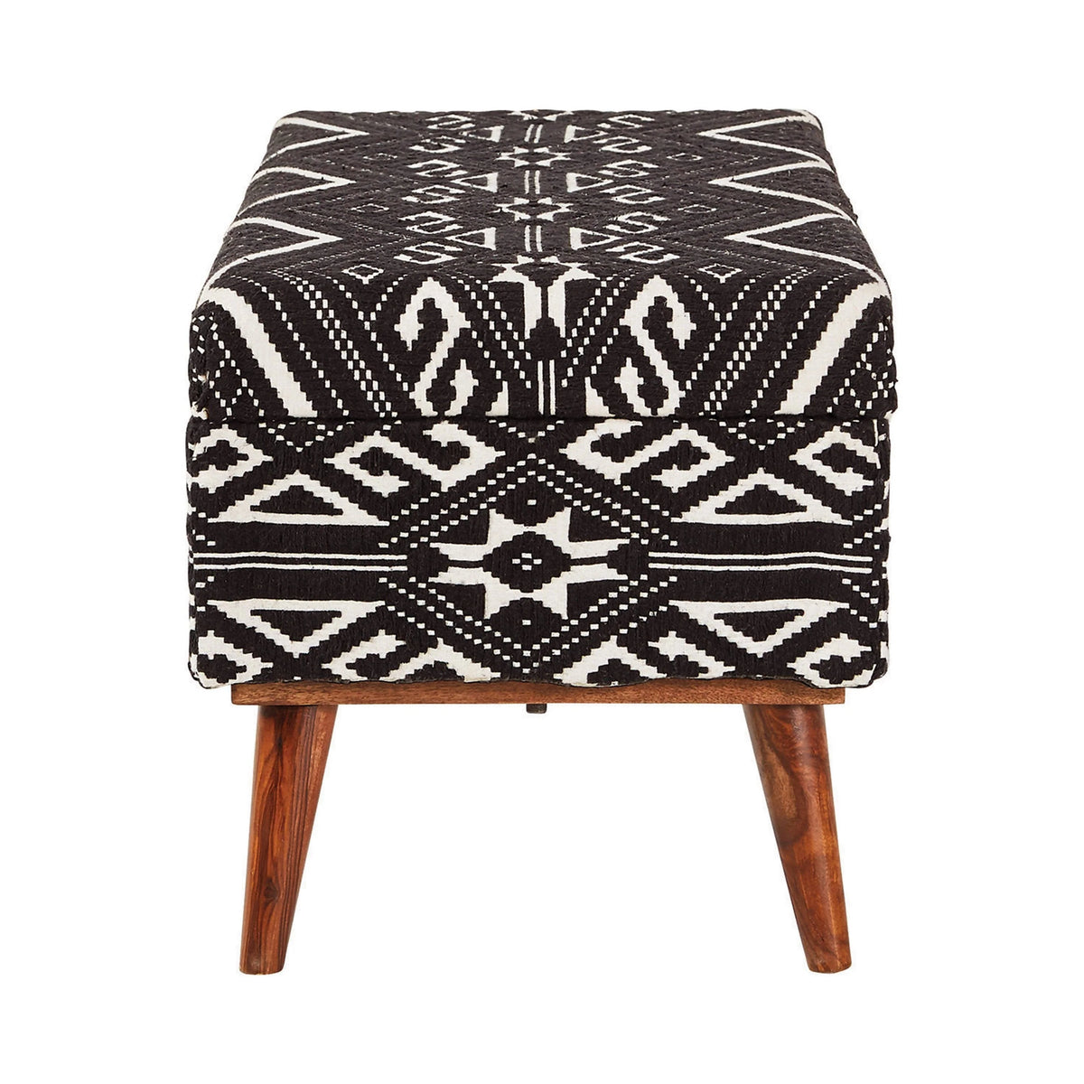 Upholstered Storage Bench Black And White - 918490 Pie's Variety Store