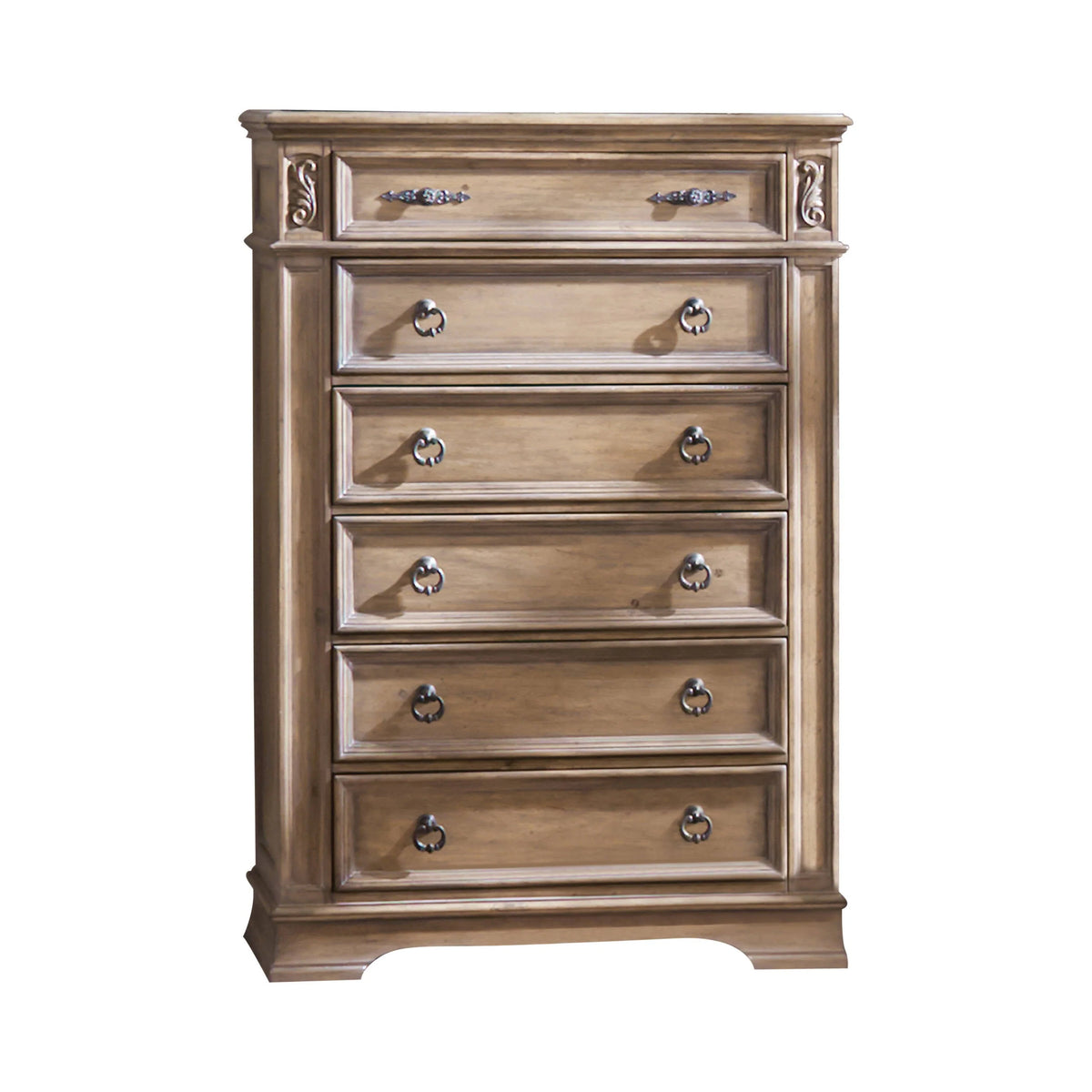 Ilana 6-drawer Chest Antique Linen - 205075 Elegant AccScents