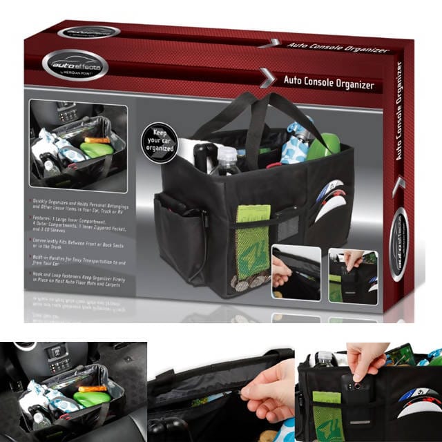 Auto Effects Auto Console Organizer Storage For Car Seat and Trunk