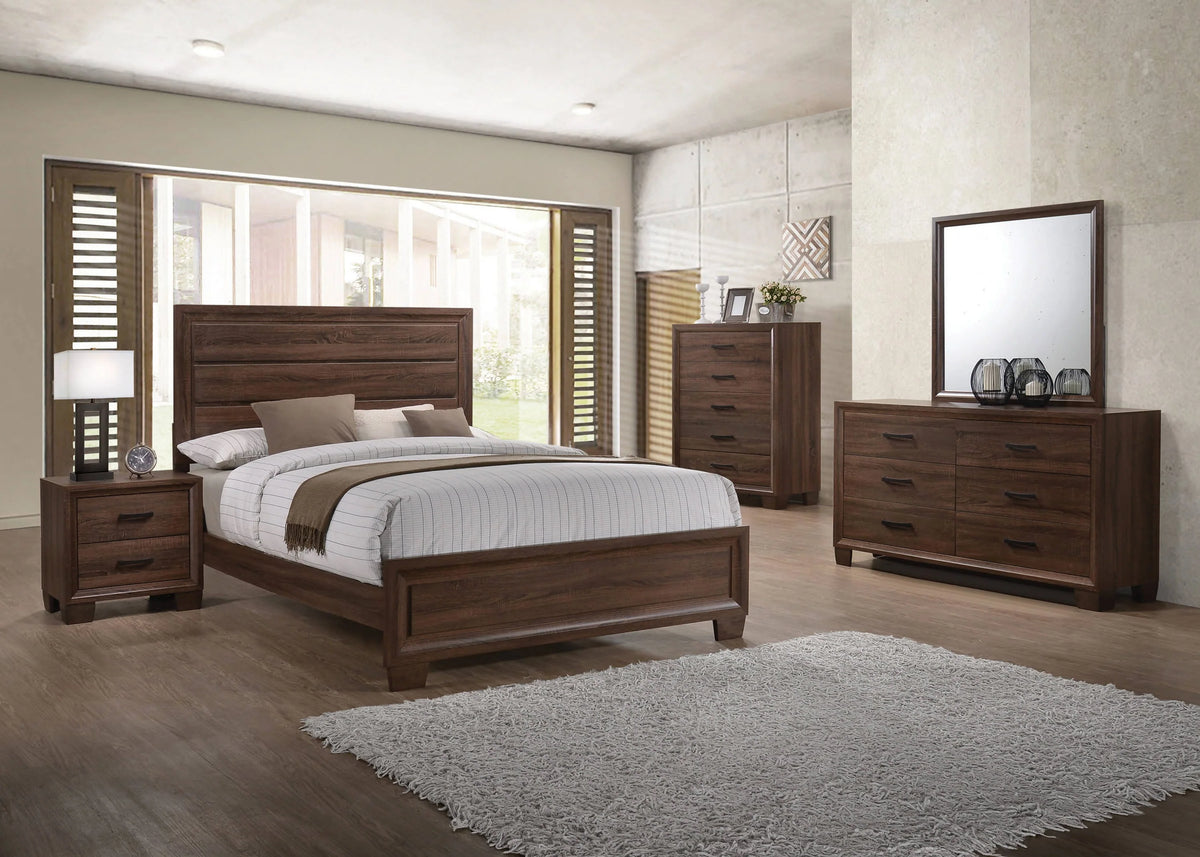 Brandon Eastern King Panel Bed Medium Warm Brown - 205321KE Pie's Variety Store