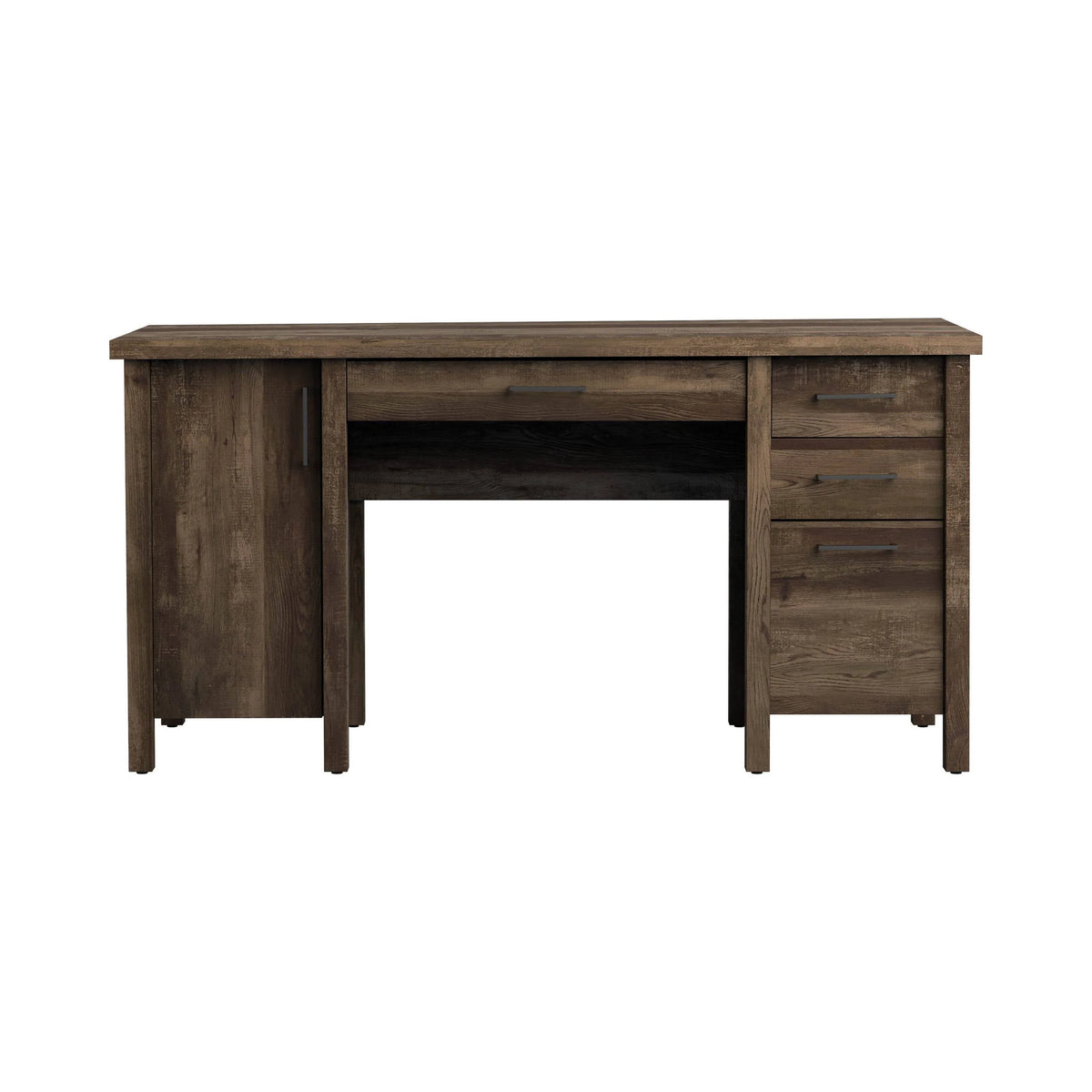 Tolar 4-Drawer Adjustable Shelf Office Desk Rustic Oak - 803581 coastmega