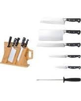 Hamilton Beach 6-Piece Stainless Steel Cutlery Set with Bamboo Block and Board - HDD601 Pie's Variety Store