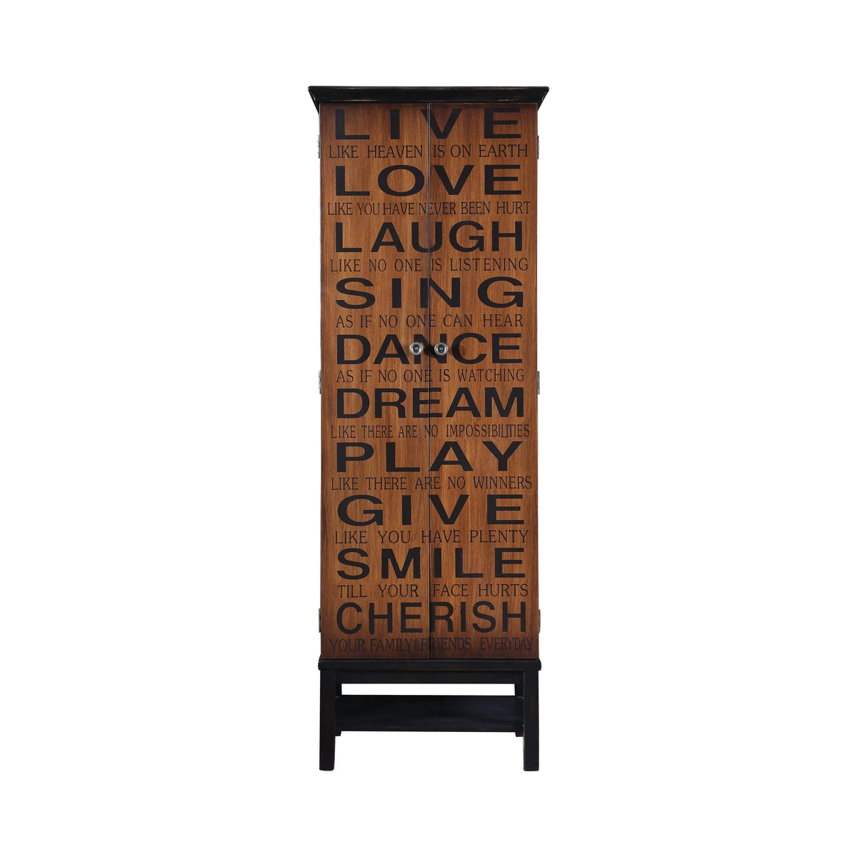 2-Door Accent Cabinet Rich Brown And Black - 950731 Pie's Variety Store