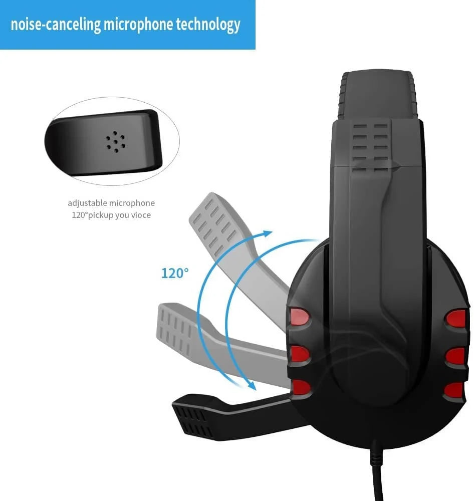 Etpark Gaming Headset for PS4 Xbox One 3.5mm Wired Over-head Stereo Gaming Headset Headphone with Mic Microphone