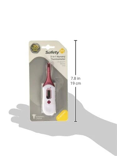 Safety 1st 3 In 1 Nursery Thermometer Raspberry: The 3-in-1 nursery thermometer includes both a protective storage case and a long life battery - TH064 ebuystt