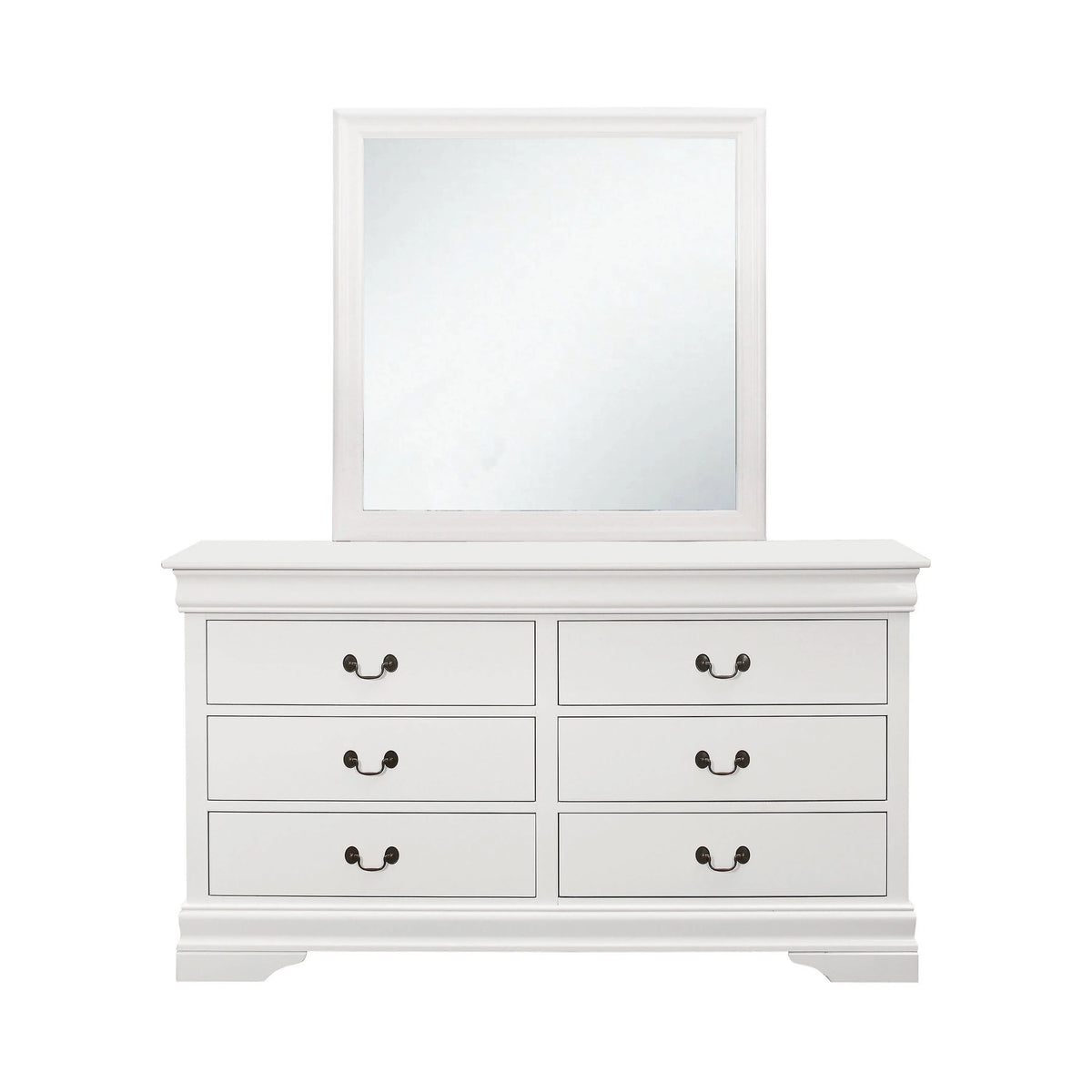 Louis Philippe Beveled Edge Square Mirror White - 204694 Pie's Variety Store