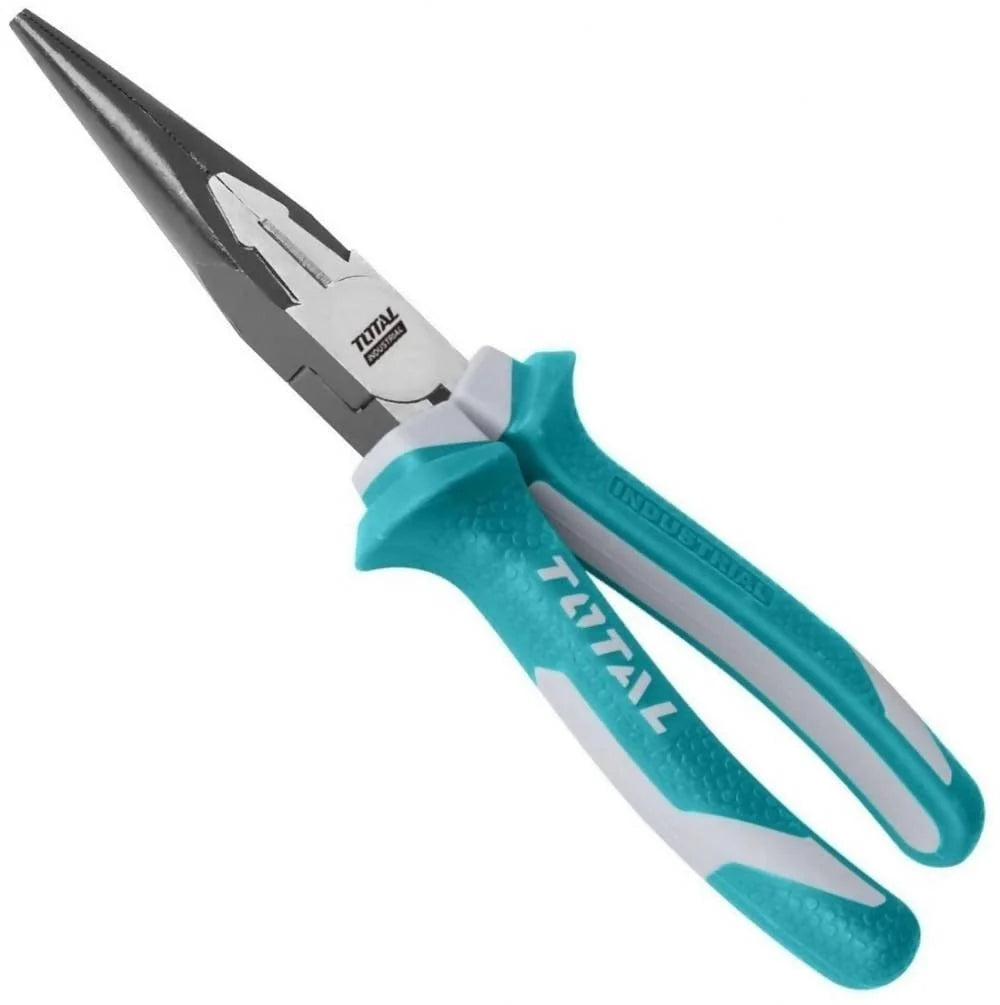Total 6" Long Nose Pliers with extended jaws and is used for delicate locksmith and electrical work. The cutter section between the jaws allows for cutting and stripping of electrical wires and cables - THT220606 Elegant AccScents