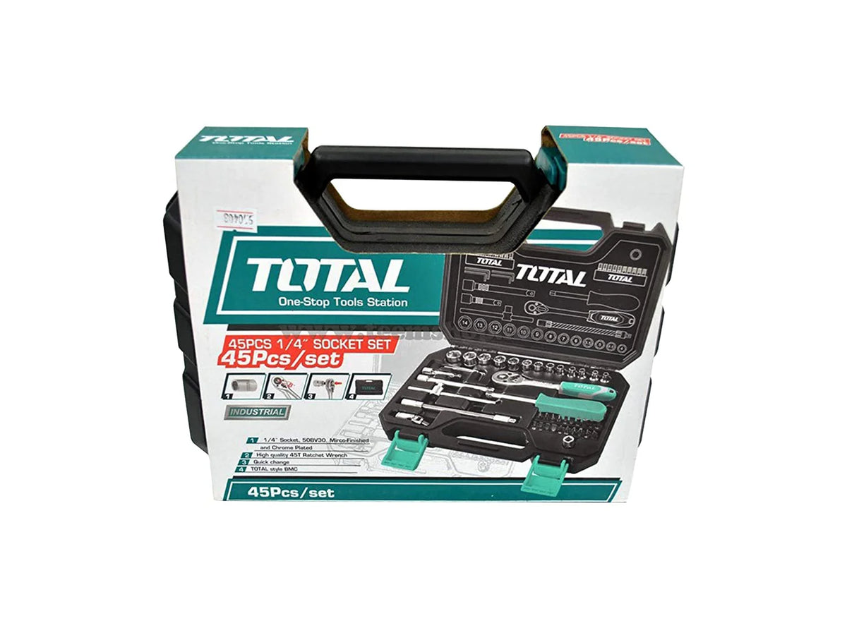 TOTAL 45PCS 1/4" SOCKET SET (THT141451) TOTAL TOOLS