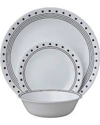 Corelle Classic Dinnerware Set 16pcs City Block - 07116004038 Pie's Variety Store