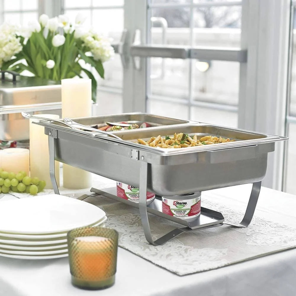Sterno Chafting Dish 8 Qt The Sterno products foldable frame buffet chafer set is the perfect choice for catering and food service-831012 Hannah Frederick