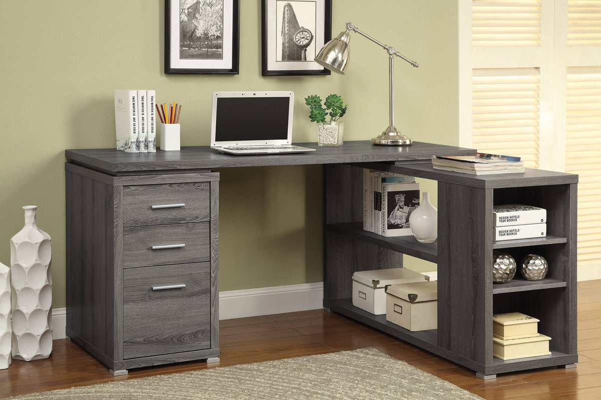 Yvette L-Shape Office Desk White - 800516 Pie's Variety Store