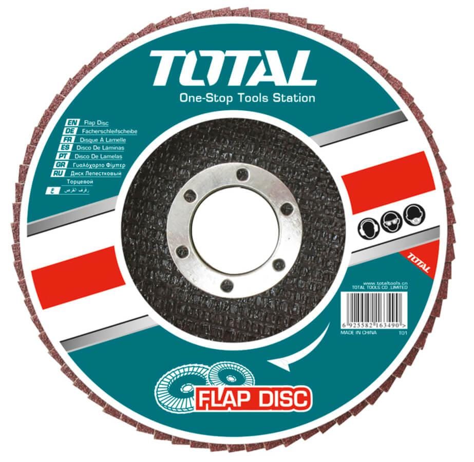 Total 4 1/2" (115x22mm) 80 Grit Flap Disc - Ideal for steel