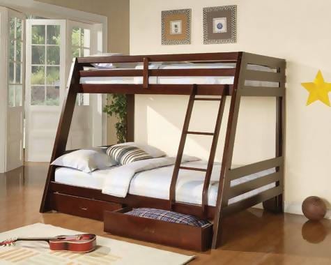 Hawkins 2-Drawer Twin Over Full Bunk Bed Medium Brown - 460228 A-Z Store Nadia