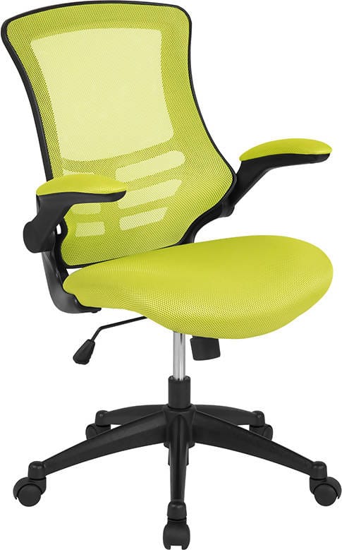 Mid-Back Black / Blue / Dark Gray / Green / Red / White Mesh Swivel Ergonomic Task Office Chair with Flip-Up Arms - BL-X-5M-BK-GG / BL-X-5M-BLUE-GG / BL-X-5M-DKGY-GG / BL-X-5M-GRN-GG / BL-X-5M-RED-GG / BL-X-5M-WH-GG ADRIAN'S ELECTRONICS