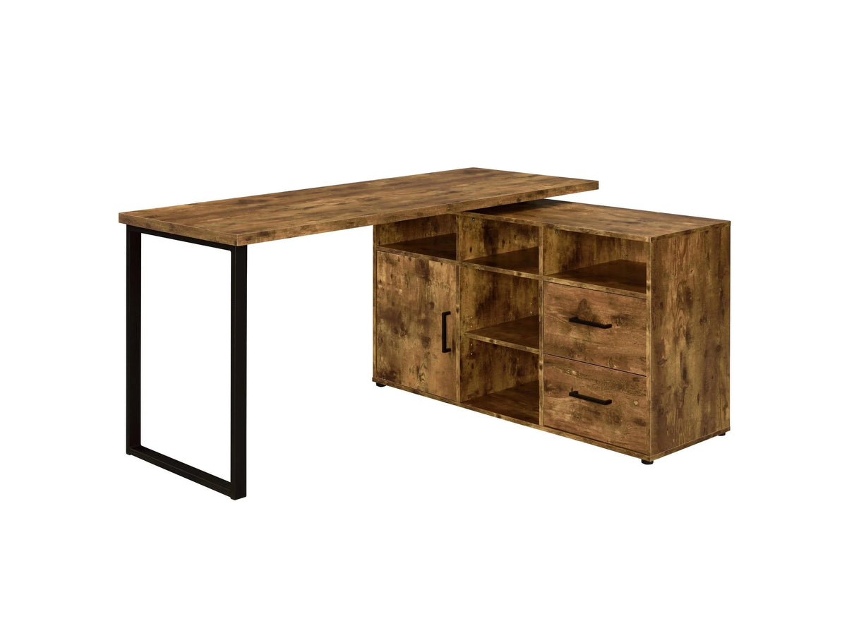 Hertford L-Shape Office Desk With Storage Grey Driftwood - 804462 Pie's Variety Store