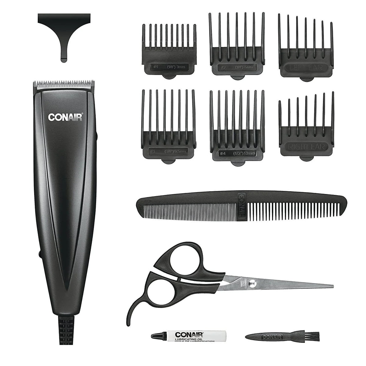 Conair Simple Cut 12-Piece Haircut Kit has everything you need to achieve professional haircuts at home. Its powerful magnetic motor clipper with stainless steel blades for long lasting cutting precision - C-HC108RGB Elegant AccScents