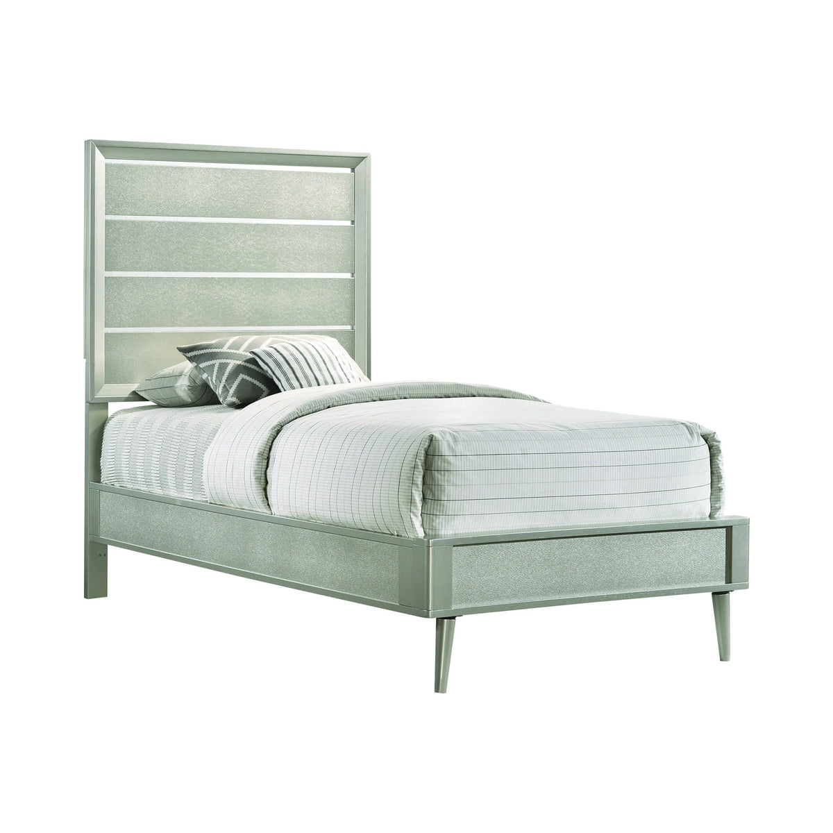 Ramon Twin Panel Bed Metallic Sterling - 222701T Pie's Variety Store