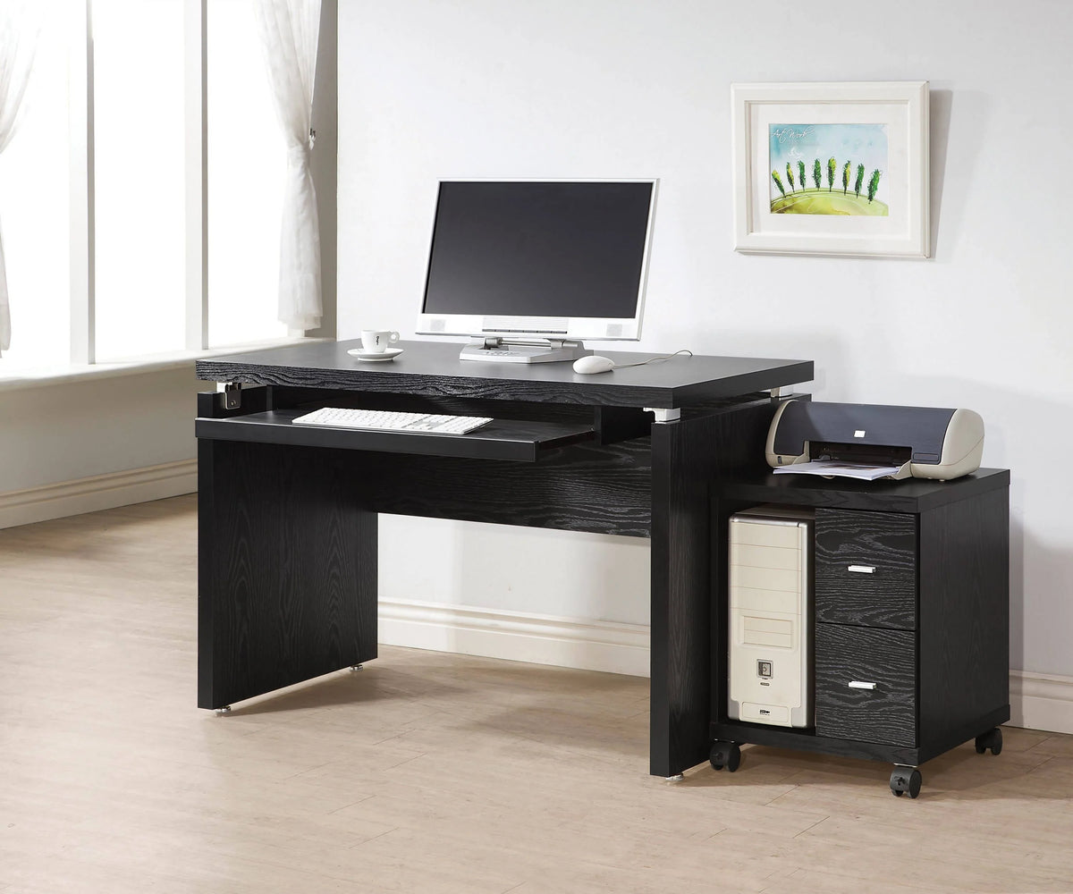 Russell Computer Desk With Keyboard Tray Black Oak - 800821 coastmega