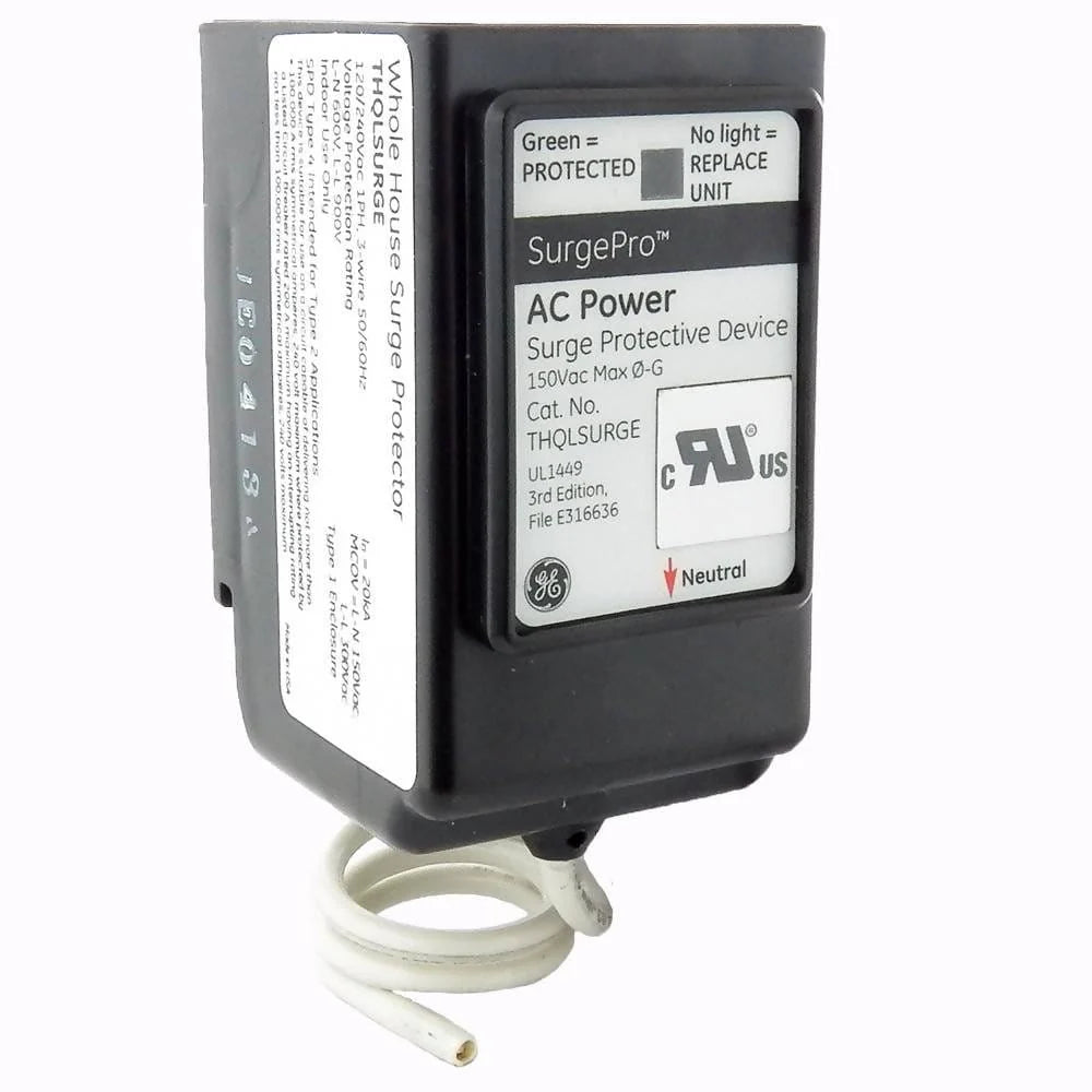 GE SurgePro Surge Protection Device protects sensitive electronic equipment with LED confirmation and simple plug in installation - THQLSURGE Elegant AccScents