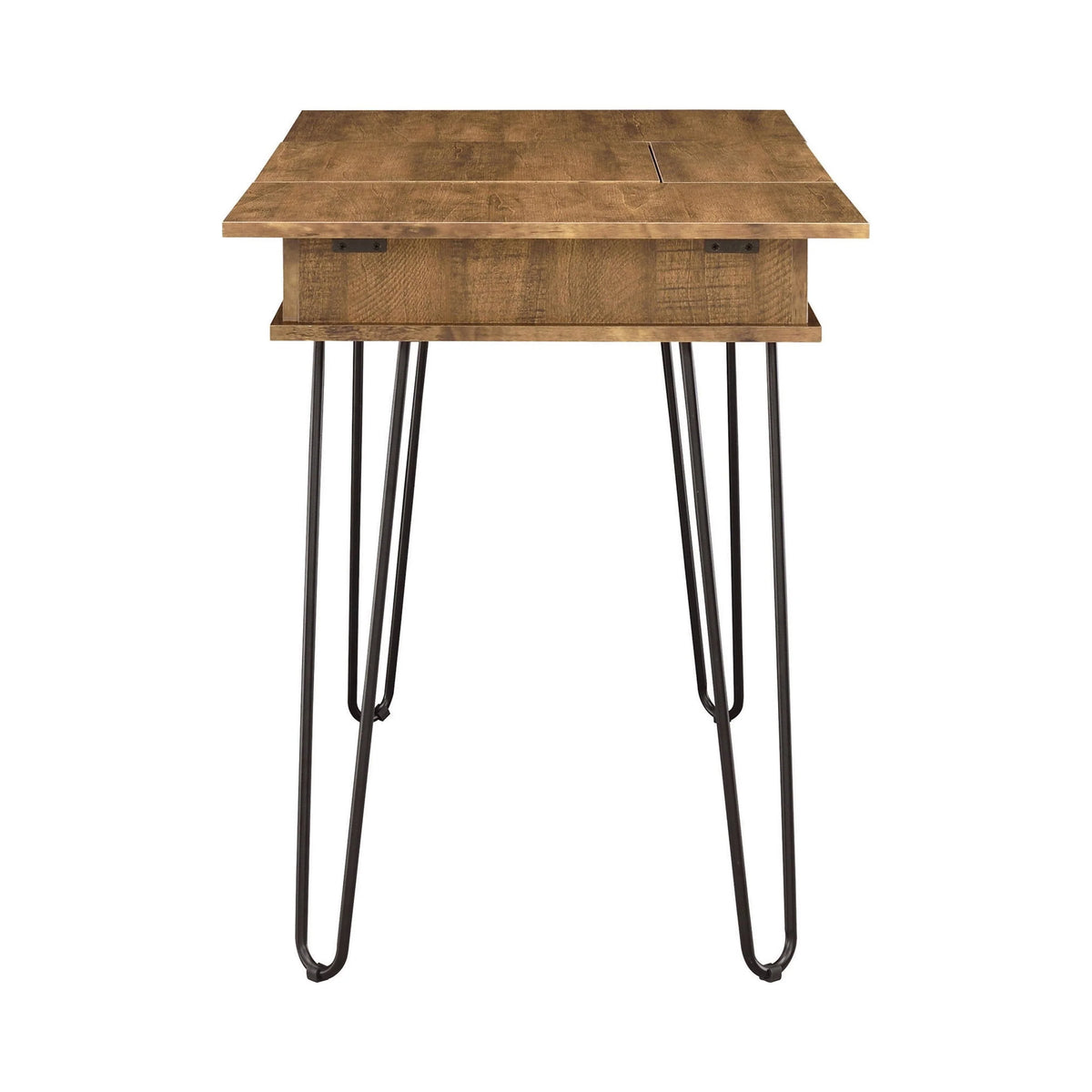 Sheeran Writing Desk With 4 Hidden Storages Rustic Amber - 802011 coastmega