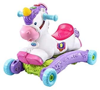 V-TECH Rock & Ride Unicorn: light up buttons introduces the unicorn itself and colours to your little one and enhance fine motor skill development - 80-192303 ebuystt