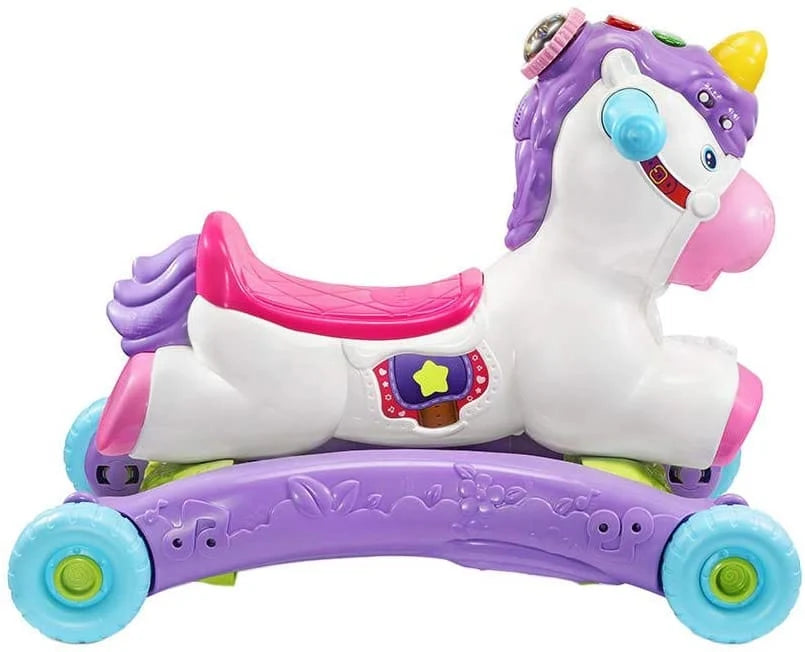 V-TECH Rock & Ride Unicorn: light up buttons introduces the unicorn itself and colours to your little one and enhance fine motor skill development - 80-192303 ebuystt