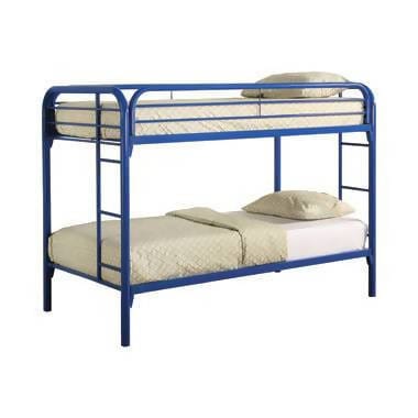 Morgan Twin Over Twin Bunk Bed Blue - 2256B A-Z Store Nadia