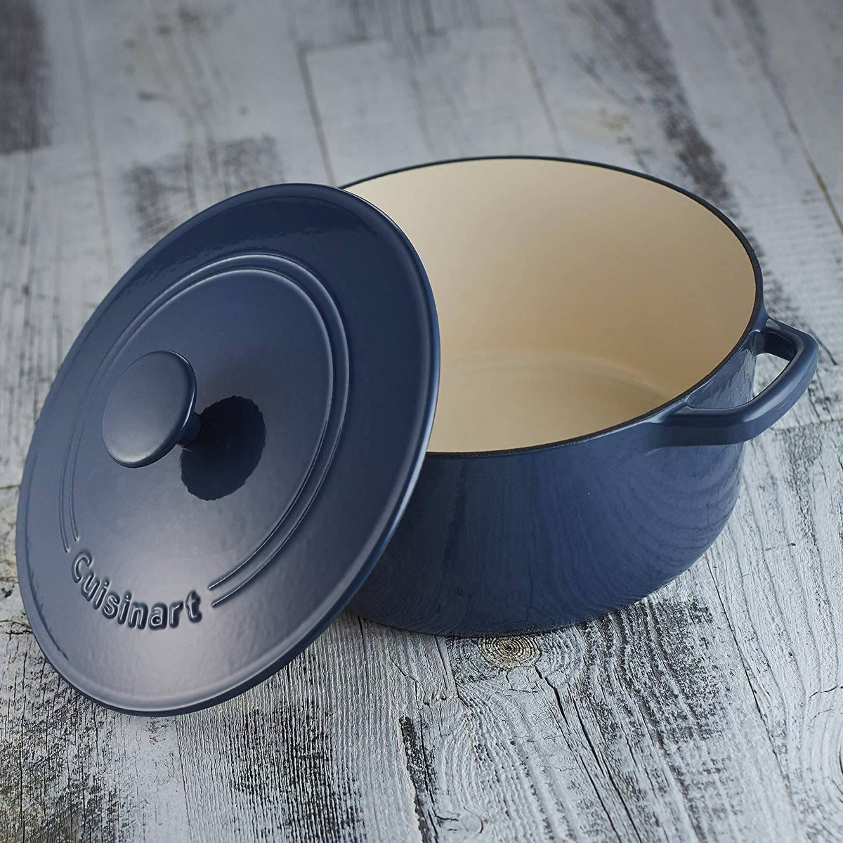 Cuisinart 5 Qt Round Covered Cast Iron Casserole (Enameled Provincial Blue) - CU-CI650-25BG Elegant AccScents