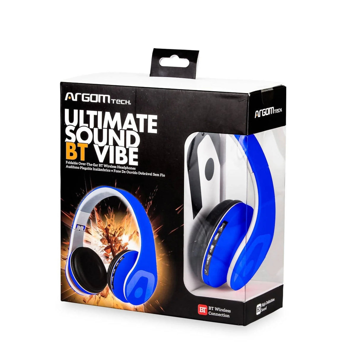 ARGOM TECH ULTIMATE SOUND VIBE WIRELESS HEADSET - ARG-HS-2552BK Pie's Variety Store