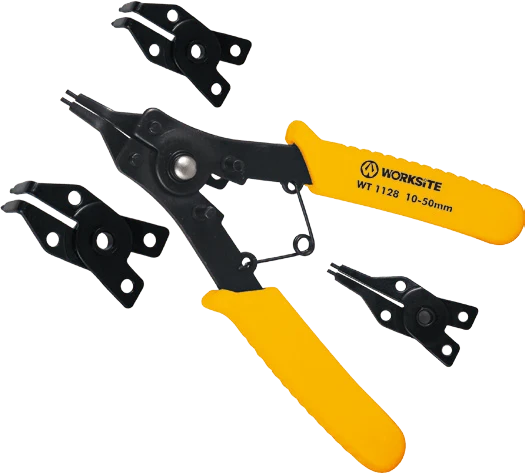 Worksite Pro. 4-in-1 Snap Ring Plier 10-50mm Combination Clip Retaining