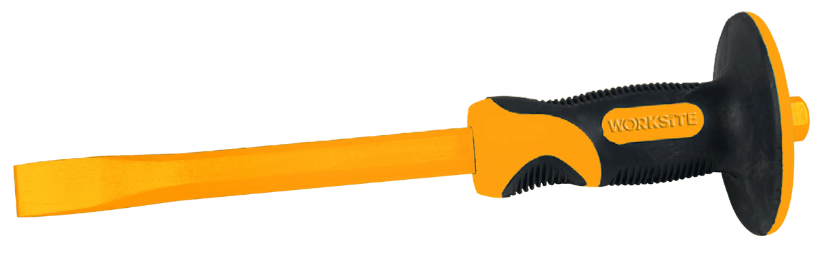 Cold Chisel 12 inches x 3/4"X5/8" with Hand Protection Flat End for Demolishing Carving Splitting Breaking